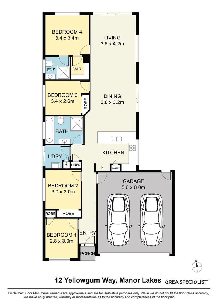 Floorplan of Homely house listing, 12 Yellow Gum Way, Manor Lakes VIC 3024
