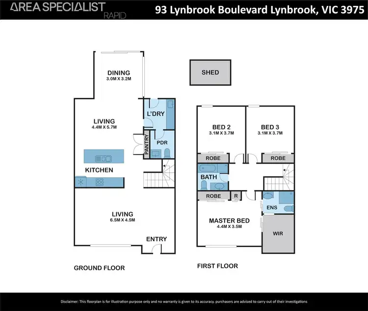 Floorplan of Homely townhouse listing, 93 Lynbrook Boulevard, Lynbrook VIC 3975