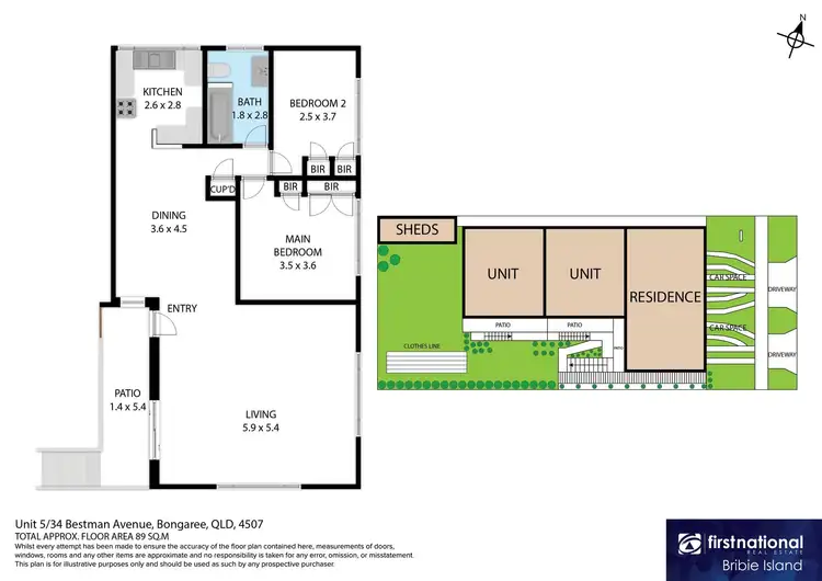 Floorplan of Homely unit listing, 5/34 Bestman Avenue, Bongaree QLD 4507