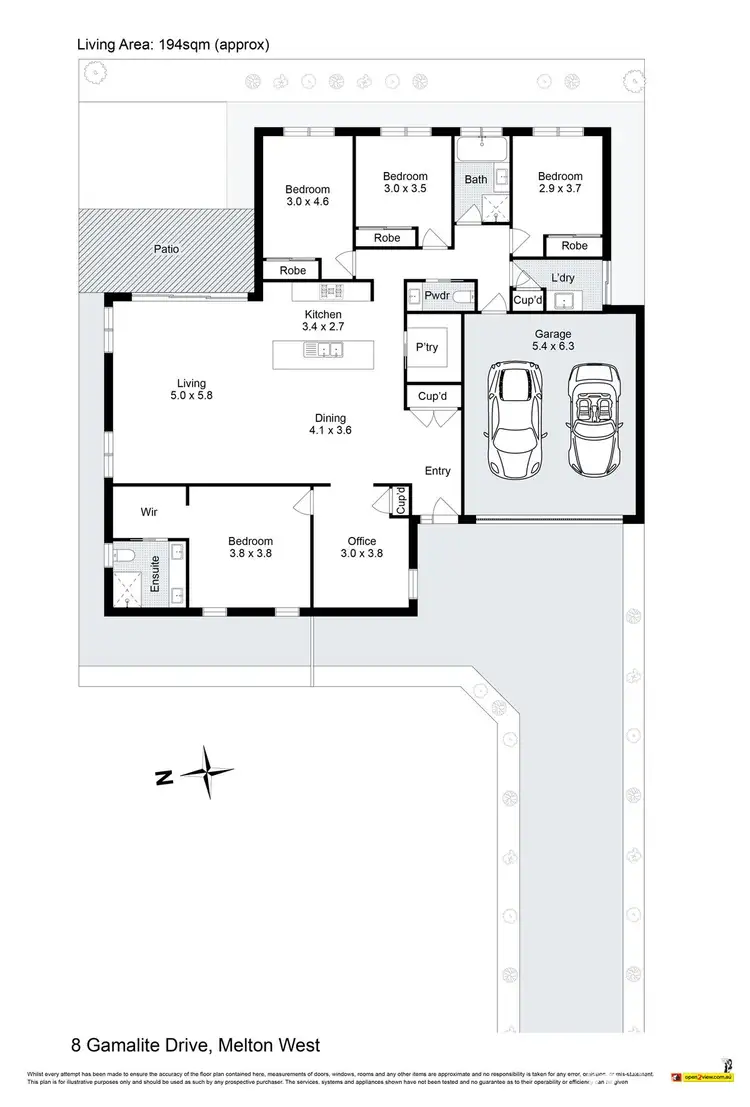 Floorplan of Homely house listing, 8A Gamalite Drive, Harkness VIC 3337