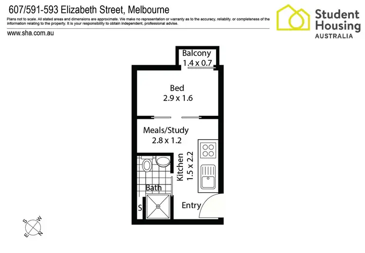 Floorplan of Homely unit listing, 607/591-593 Elizabeth Street, Melbourne VIC 3000