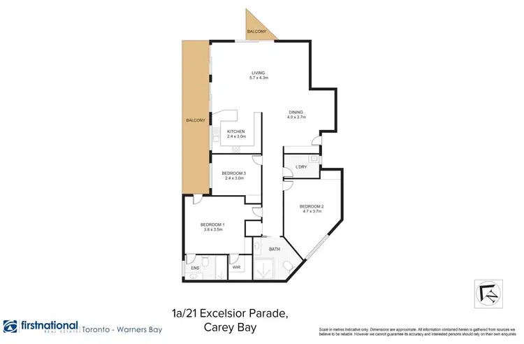 Floorplan of Homely unit listing, 1A/21 Excelsior Parade, Carey Bay NSW 2283
