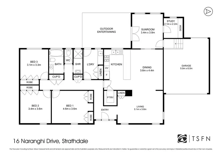 Floorplan of Homely house listing, 16 Naranghi Drive, Strathdale VIC 3550
