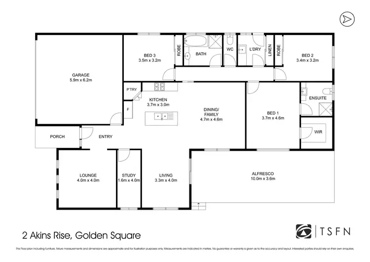 Floorplan of Homely house listing, 2 Akins Rise, Golden Square VIC 3555