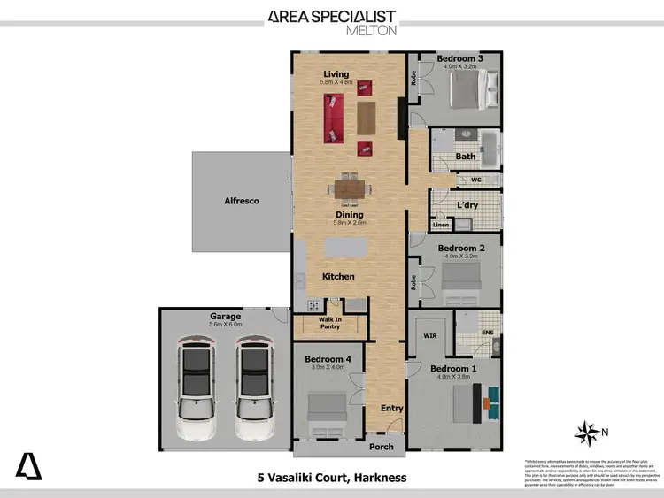Floorplan of Homely house listing, 5 Vasaliki Court, Harkness VIC 3337