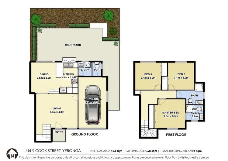 Floorplan of Homely townhouse listing, 4/9 Cook Street, Yeronga QLD 4104