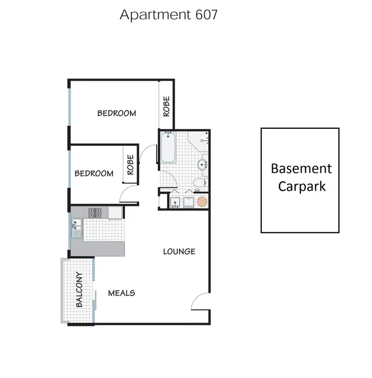 Floorplan of Homely apartment listing, 607/341 Ascot Vale Road, Moonee Ponds VIC 3039