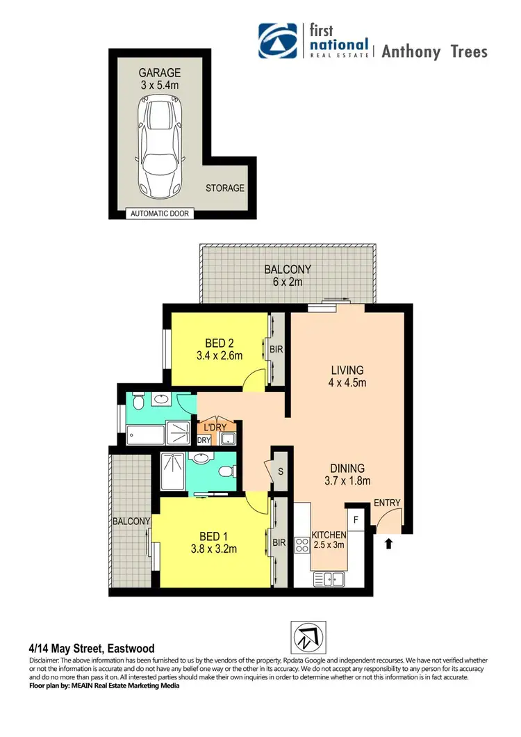 Floorplan of Homely apartment listing, 4/14 May Street, Eastwood NSW 2122