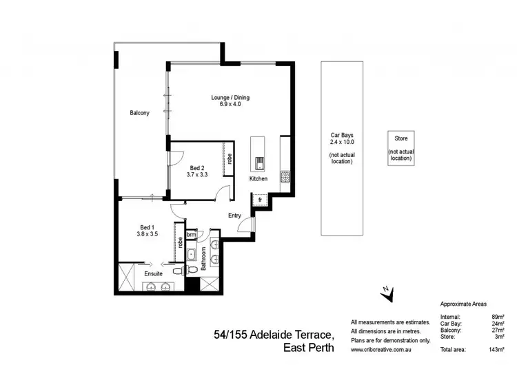 Floorplan of Homely apartment listing, 54/155 Adelaide Terrace, East Perth WA 6004
