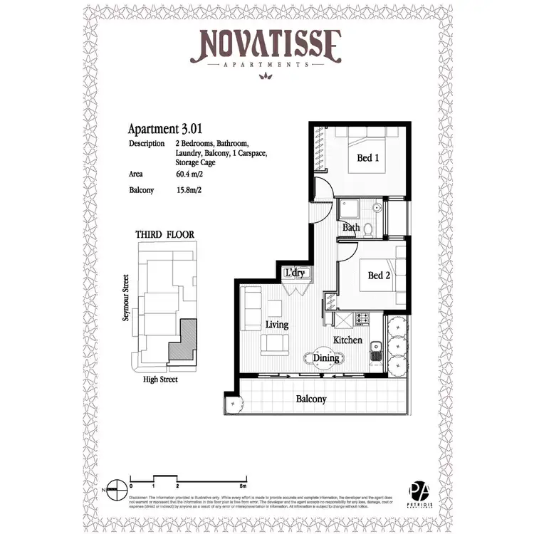 Floorplan of Homely apartment listing, 3.01/33 Seymour Street, Preston VIC 3072