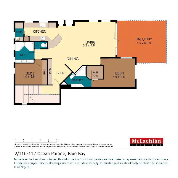 Floorplan of Homely unit listing, 2/110-112 Ocean Parade, Blue Bay NSW 2261
