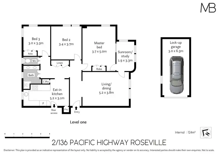 Floorplan of Homely apartment listing, 2/136 Pacific Highway, Roseville NSW 2069