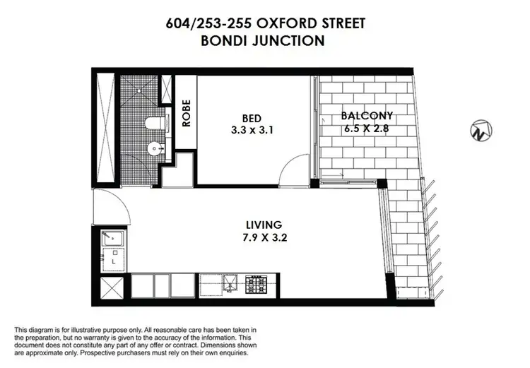 Floorplan of Homely apartment listing, 604/253-255 Oxford Street, Bondi Junction NSW 2022