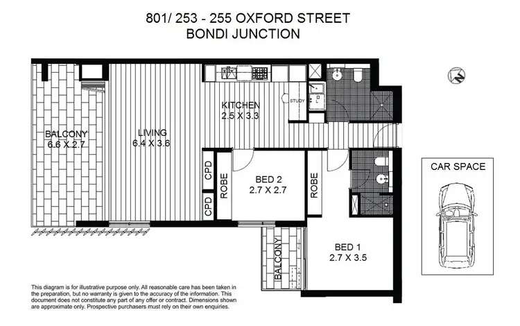 Floorplan of Homely apartment listing, 801/253-255 Oxford Street, Bondi Junction NSW 2022