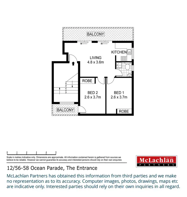 Floorplan of Homely unit listing, 12/56-58 Ocean Parade, The Entrance NSW 2261