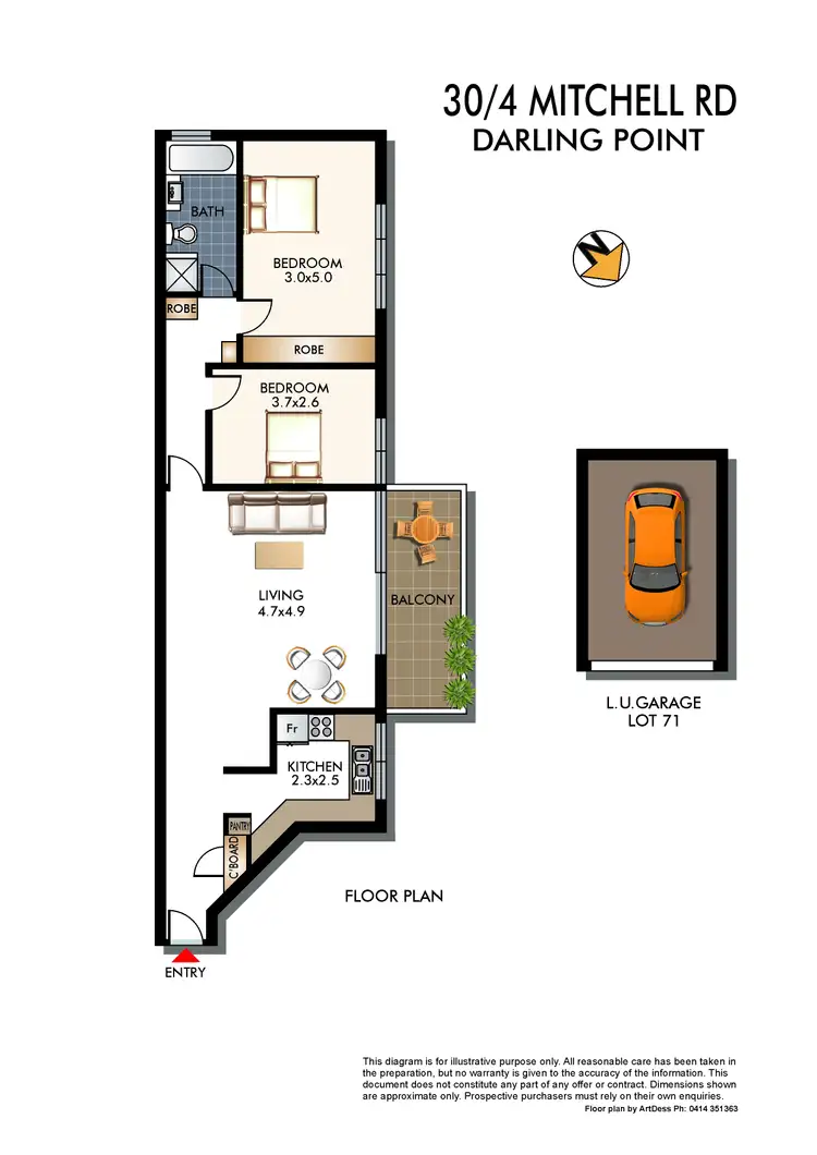 Floorplan of Homely apartment listing, 30/4 Mitchell Road, Darling Point NSW 2027