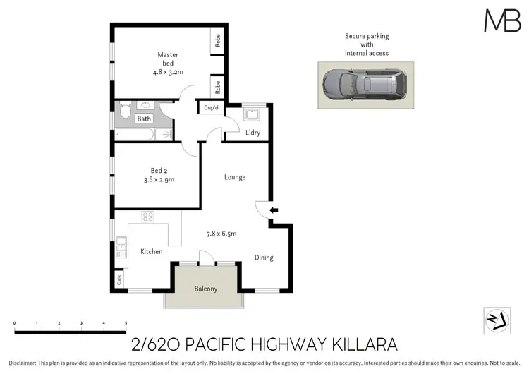Floorplan of Homely apartment listing, 2/620 Pacific Highway, Killara NSW 2071