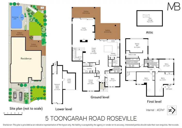 Floorplan of Homely house listing, 5 Toongarah Road, Roseville NSW 2069