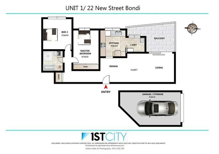 Floorplan of Homely apartment listing, 1/22 New Street, Bondi NSW 2026