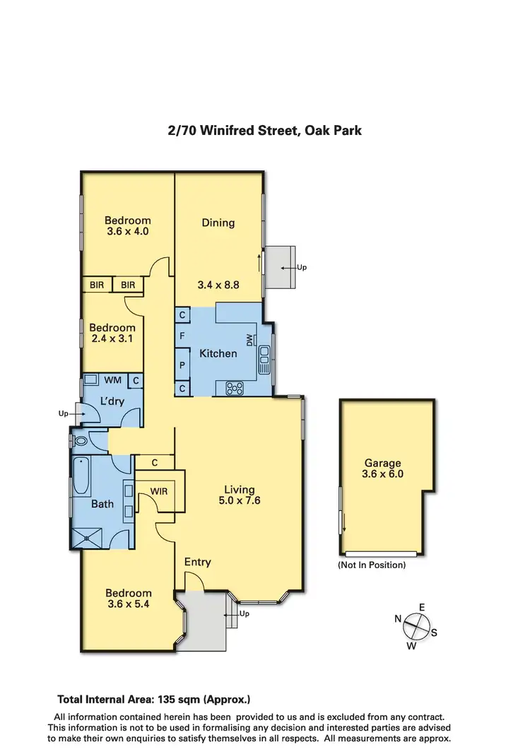 Floorplan of Homely unit listing, 2/70 Winifred Street, Oak Park VIC 3046