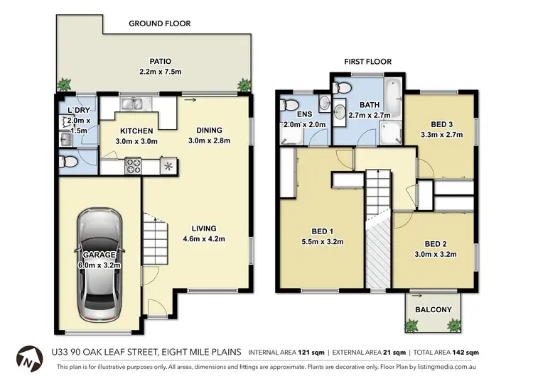 Floorplan of Homely townhouse listing, 33/90 Oakleaf Street, Eight Mile Plains QLD 4113