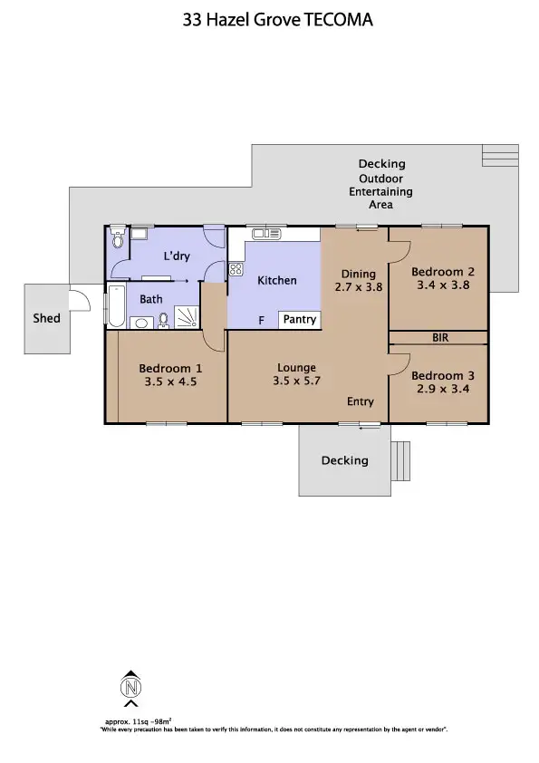 Floorplan of Homely house listing, 33 Hazel Grove, Tecoma VIC 3160