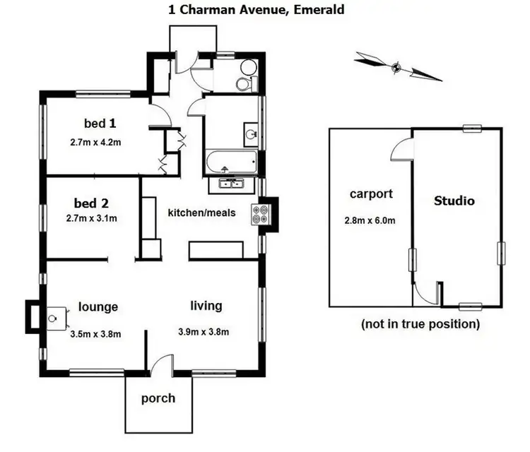 Floorplan of Homely house listing, 1 Charman Avenue, Emerald VIC 3782