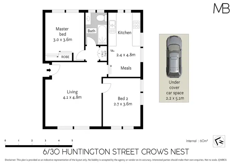 Floorplan of Homely unit listing, 6/30 Huntington Street, Crows Nest NSW 2065