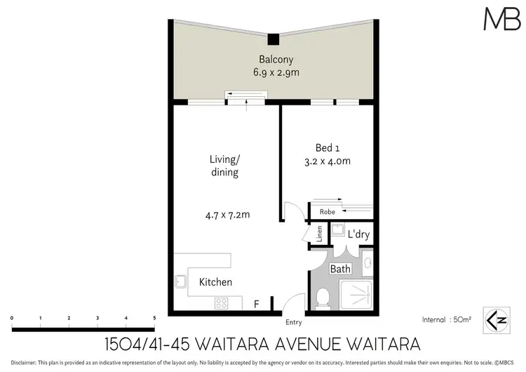 Floorplan of Homely apartment listing, 1504/41-45 Waitara Avenue, Waitara NSW 2077