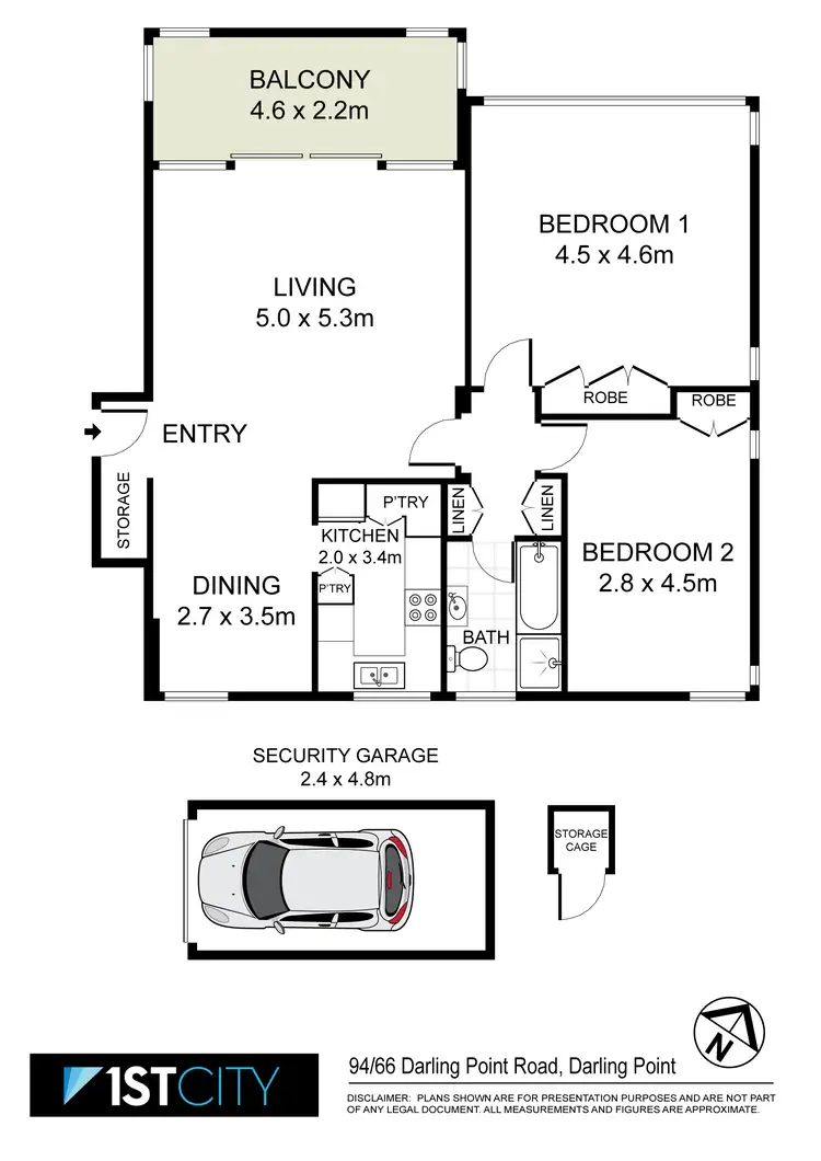 Floorplan of Homely apartment listing, 94/66 Darling Point Road, Darling Point NSW 2027