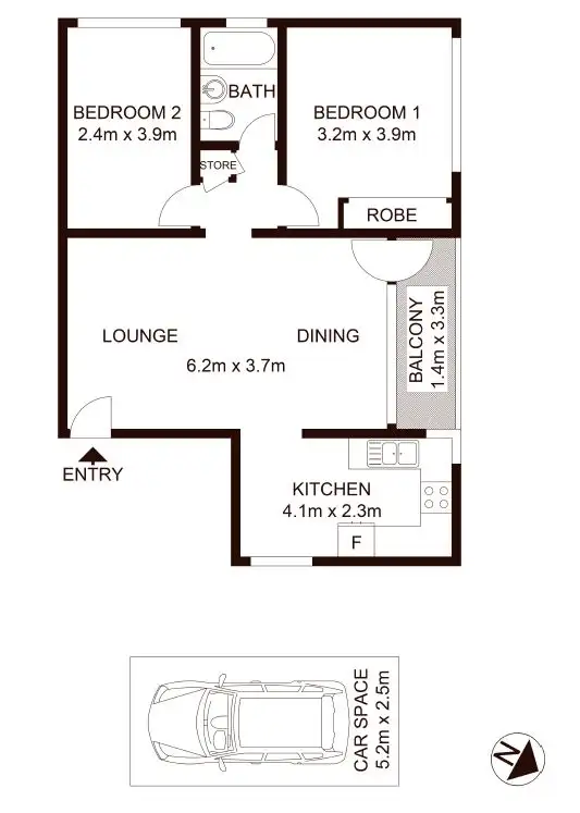 Floorplan of Homely apartment listing, 13/110 Kingsway, Woolooware NSW 2230