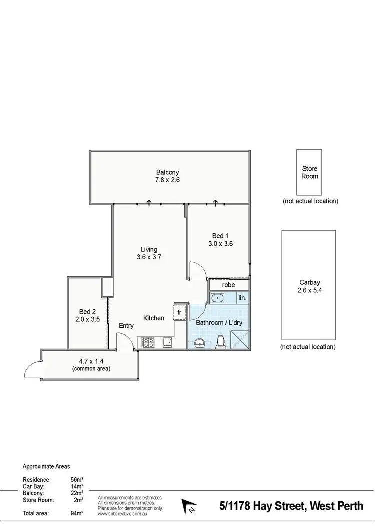 Floorplan of Homely apartment listing, 5/1178 HAY STREET, West Perth WA 6005