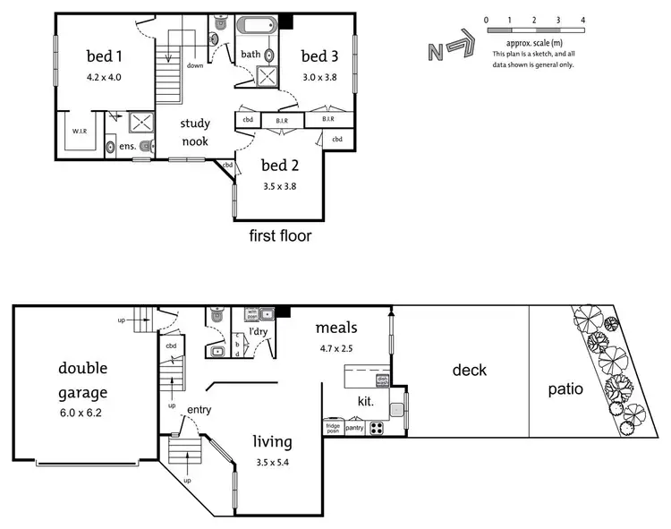 Floorplan of Homely townhouse listing, 2/30-32 Larkspur Avenue, Doncaster VIC 3108