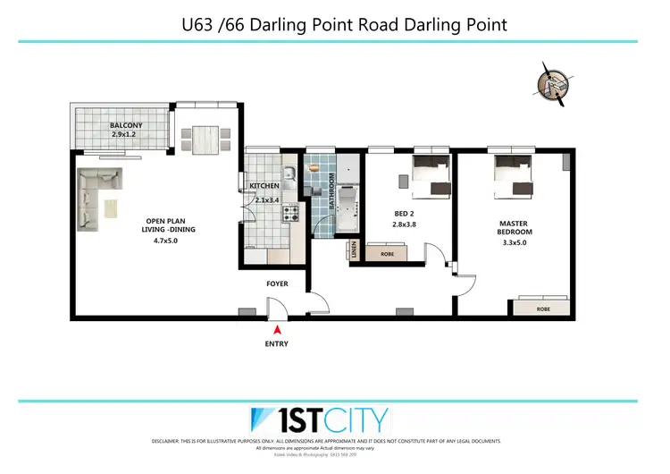 Floorplan of Homely apartment listing, 63/66 Darling Point Road, Darling Point NSW 2027
