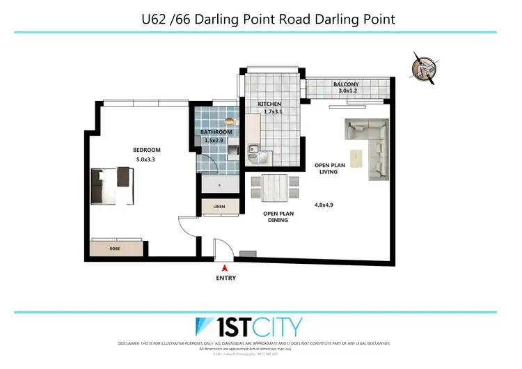 Floorplan of Homely apartment listing, 62/66 Darling Point Road, Darling Point NSW 2027