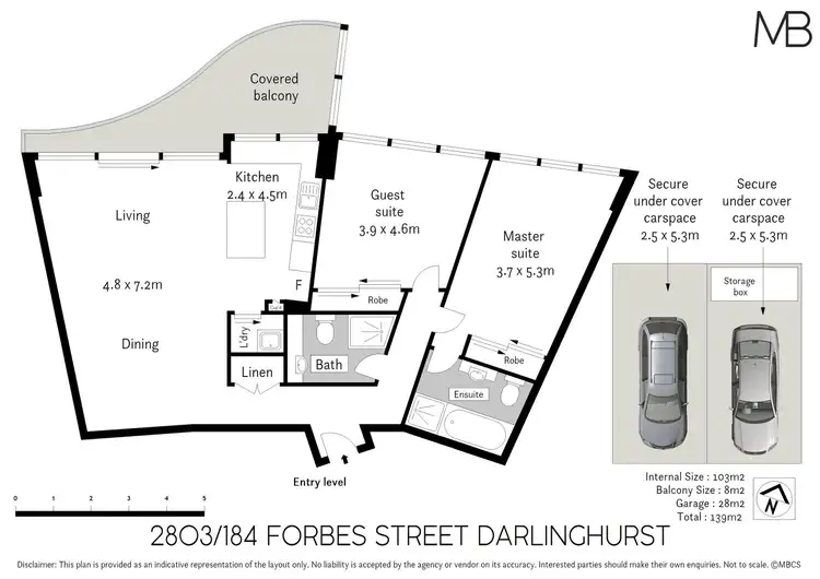 Floorplan of Homely apartment listing, 2803/184 Forbes Street, Darlinghurst NSW 2010