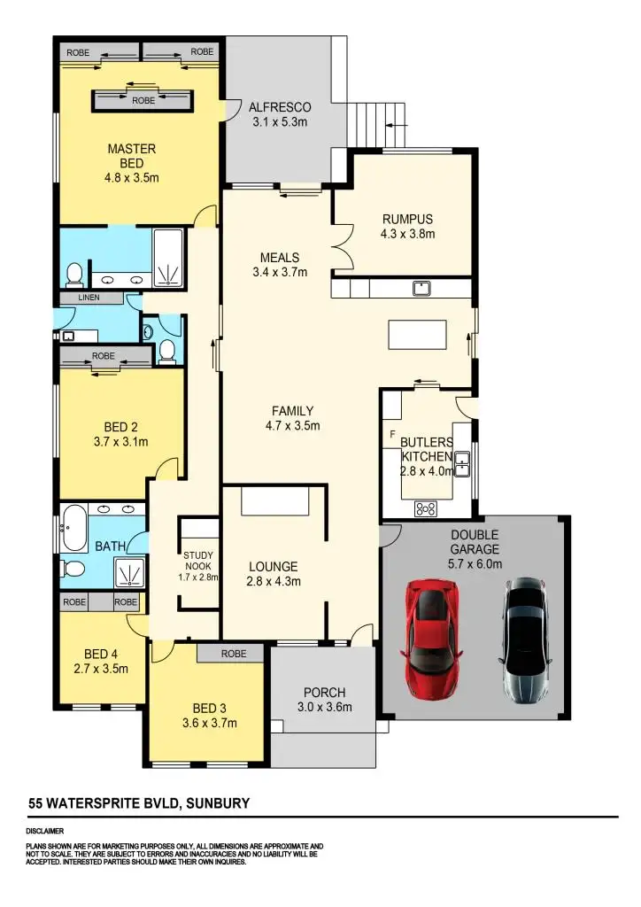 Floorplan of Homely house listing, 55 Watersprite Boulevard, Sunbury VIC 3429
