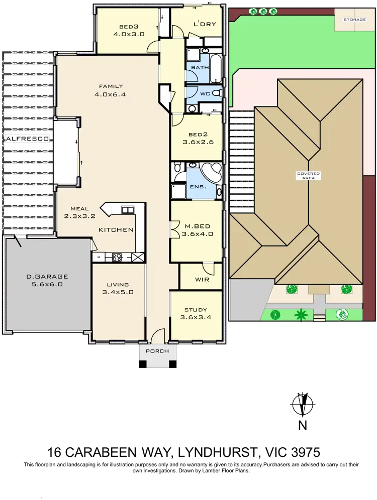 Floorplan of Homely house listing, 16 Carabeen Way, Lyndhurst VIC 3975