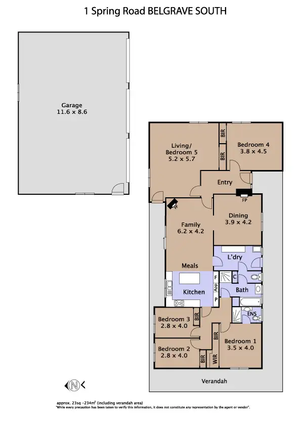 Floorplan of Homely rural property listing, 1 Spring Road, Belgrave South VIC 3160