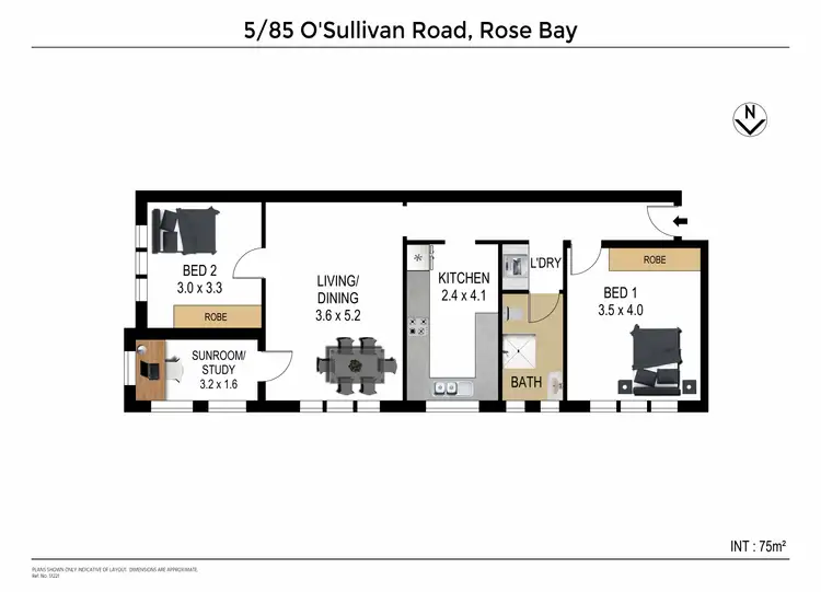 Floorplan of Homely unit listing, 5/85 O'Sullivan Road, Rose Bay NSW 2029