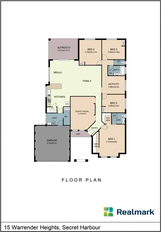 Floorplan of Homely house listing, 15 Warrender Heights, Secret Harbour WA 6173