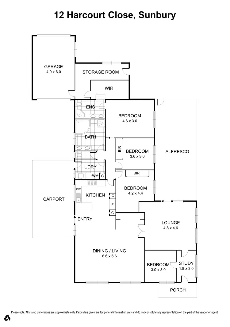 Floorplan of Homely house listing, 12 Harcourt Close, Sunbury VIC 3429