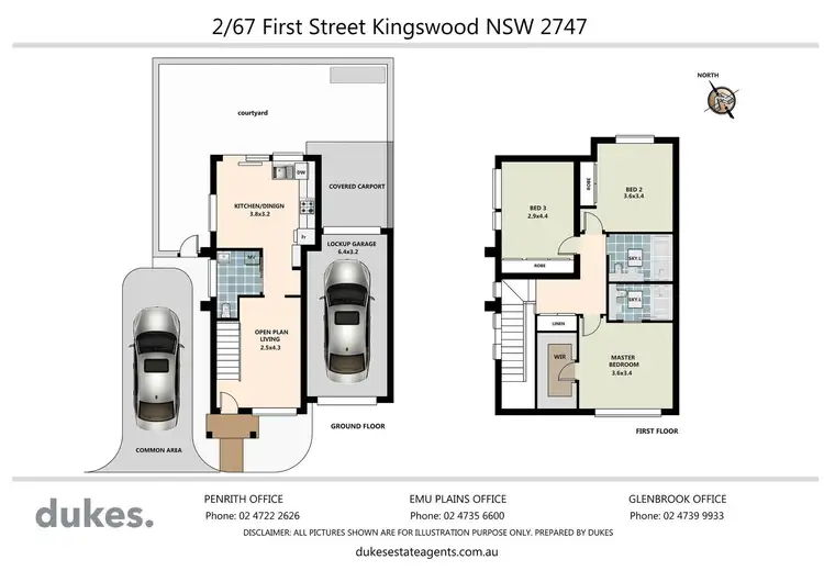 Floorplan of Homely townhouse listing, 1-5/67 First Street, Kingswood NSW 2747