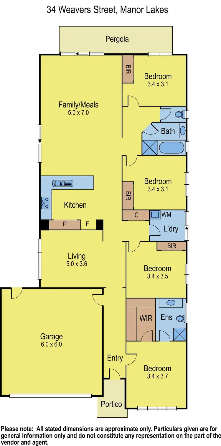 Floorplan of Homely house listing, 34 Weavers Street, Manor Lakes VIC 3024