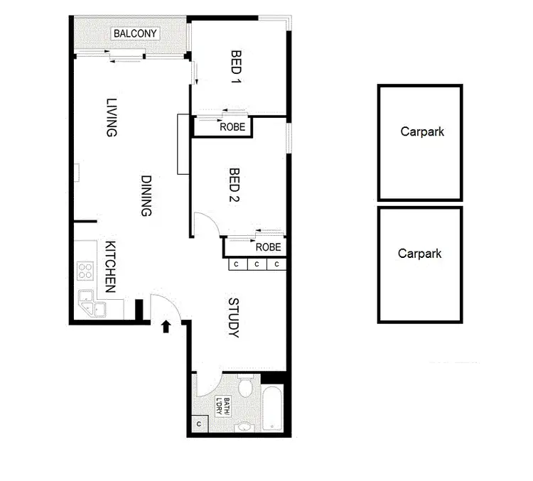 Floorplan of Homely apartment listing, 608/118 Dudley Street, West Melbourne VIC 3003