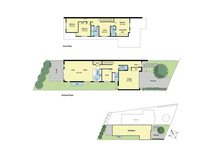 Floorplan of Homely townhouse listing, 1 & 2/21 Inchcape Avenue, Wantirna VIC 3152