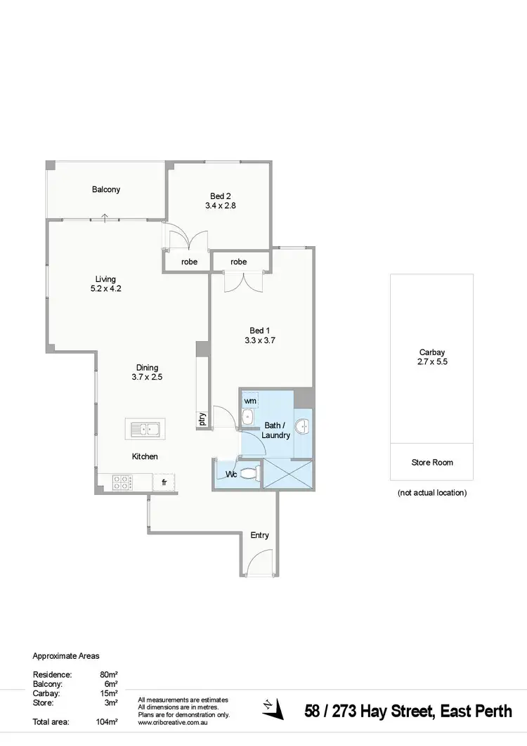 Floorplan of Homely apartment listing, 58/273 Hay Street, East Perth WA 6004