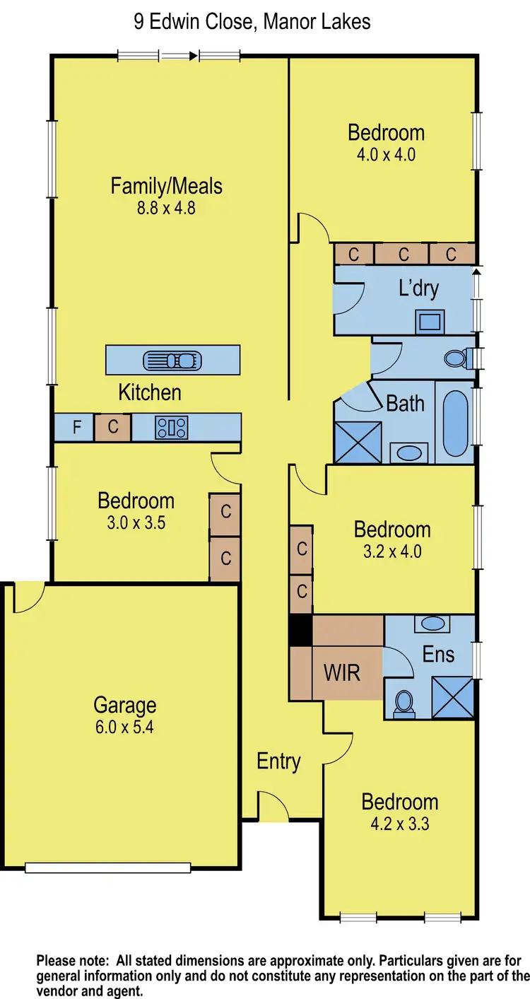 Floorplan of Homely house listing, 9 Edwin Close, Manor Lakes VIC 3024