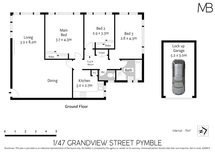 Floorplan of Homely unit listing, 1/47 Grandview Street, Pymble NSW 2073