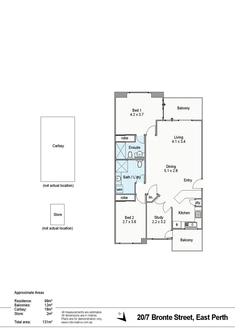 Floorplan of Homely apartment listing, 20/7 Bronte Street, East Perth WA 6004